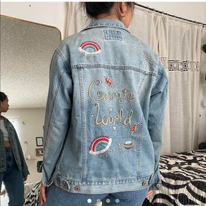 COSMIC WORLD EMBROIDERED DENIM JACKET